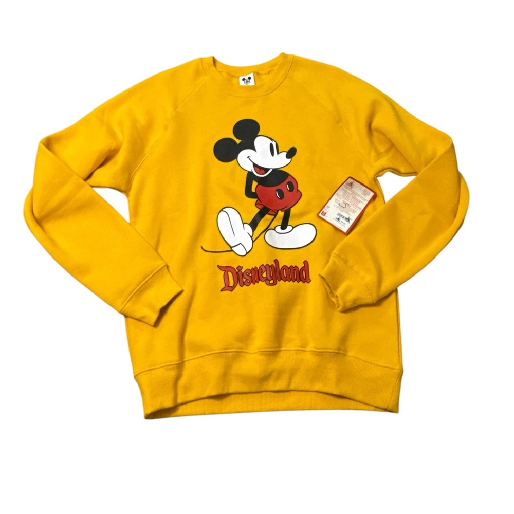 Disney | Mustard Yellow Mickey Graphic Crewneck Sweatshirt New With Tags Small - Picture 9 of 12